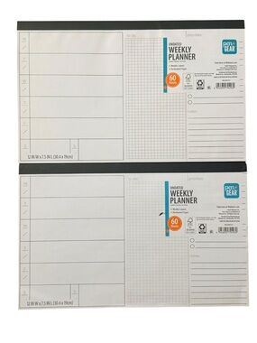 Set of 2 Pen+Gear Weekly Undated 12"x7.5" Large 60 Sheet Desktop Planner Pads